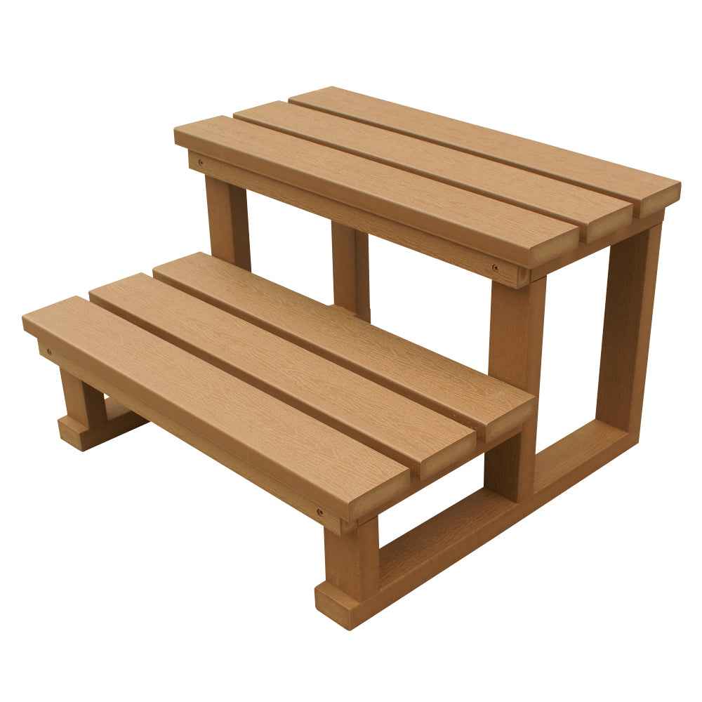 Two Tier WPC Spa Pool Steps - Natural Finish