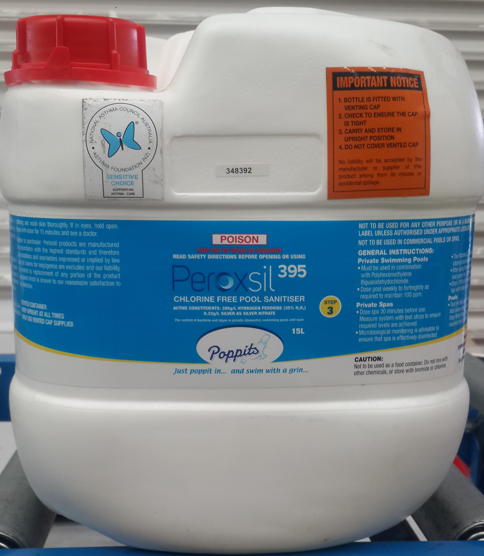Poppit Peroxsil 395 Chlorine Free Pool Sanitiser 15L at Spa Store New Zealand