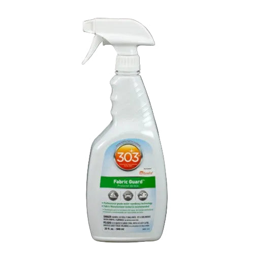 303 Fabric Guard spray bottle on a black background