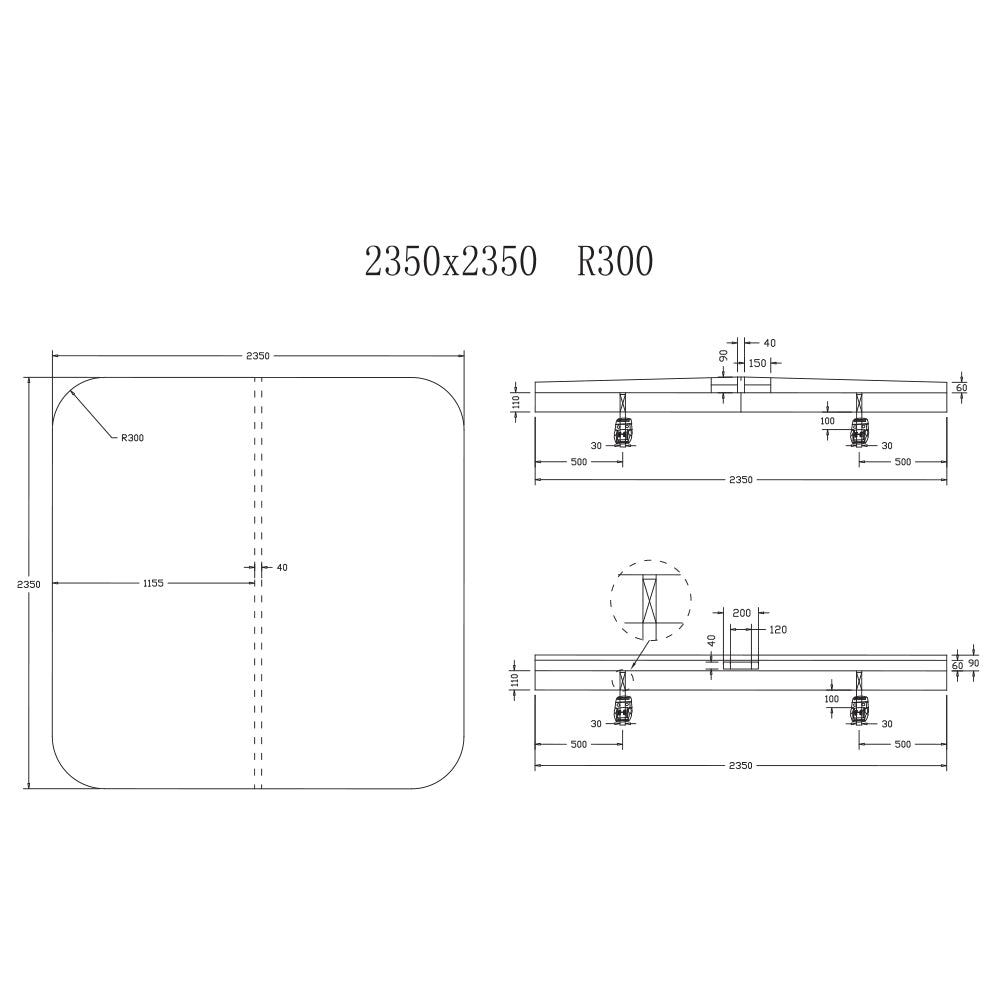 2350 x 2350mm Generic R300mm Spa Pool Hard Cover (Charcoal)