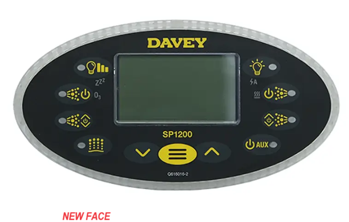 Davey Spa Quip® SP1200 Oval Touchpad and "BLACK" Overlay
