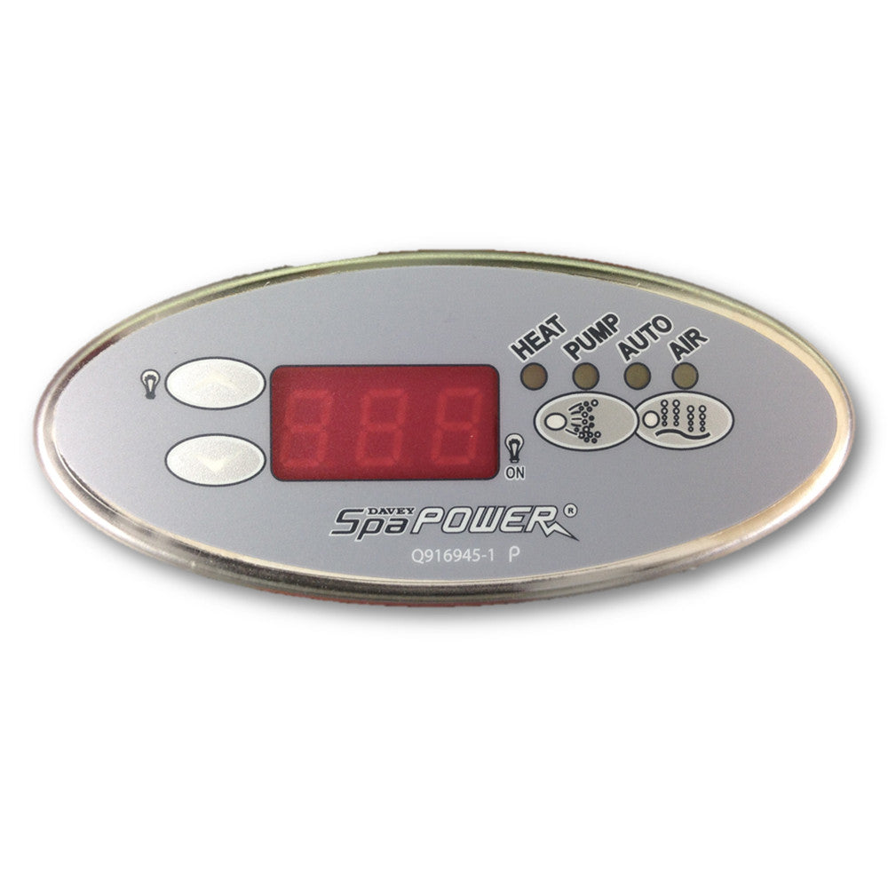 Davey Spa-Quip® SP400/500/601 Oval Touchpad and Overlay at Spa Store New Zealand