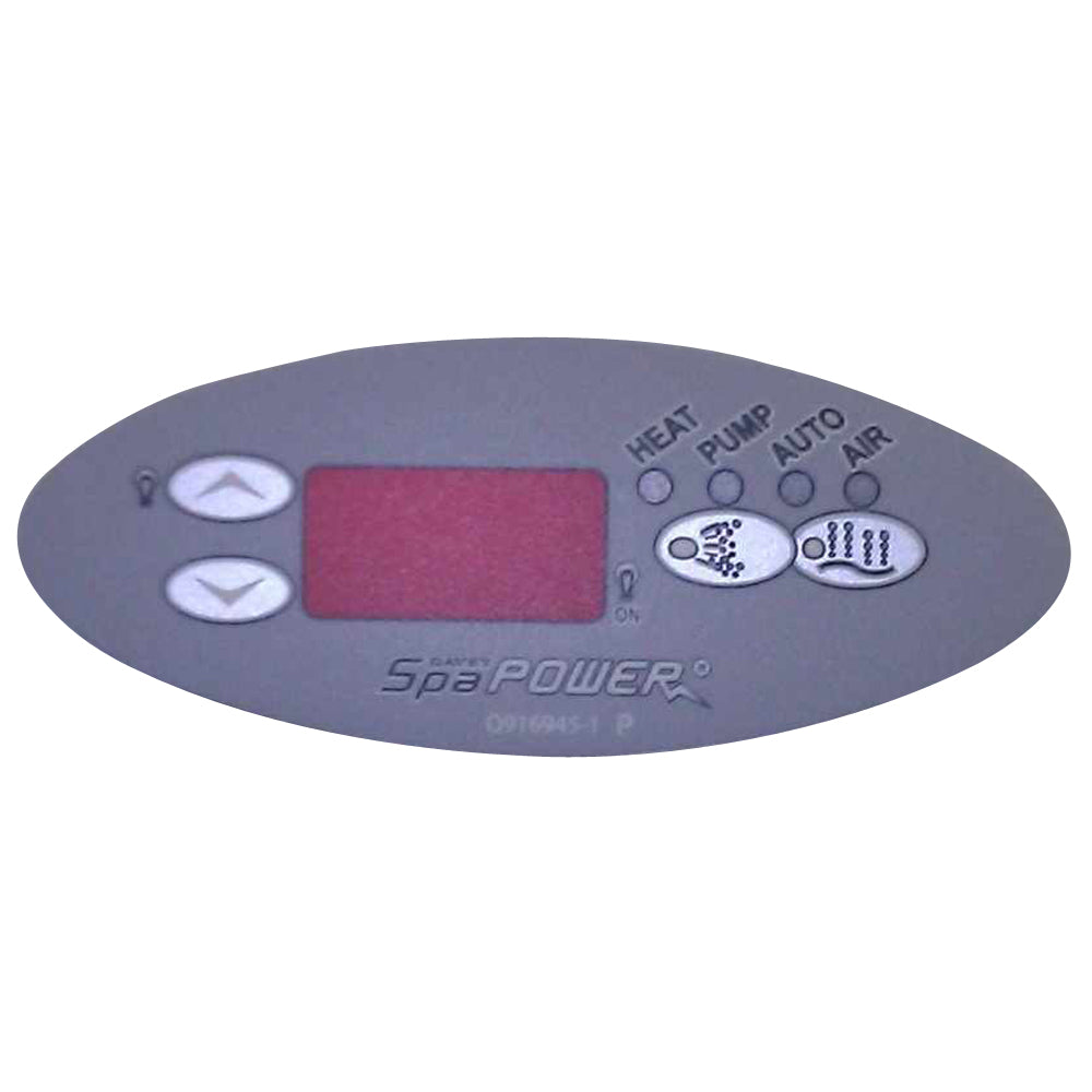 Davey Spa Quip SP600/601 Replacement Overlay to Suit Q71093 Touchpad
