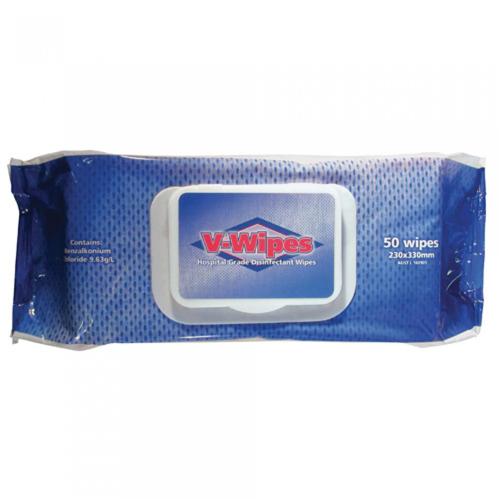V Wipes hospital grade disinfectant wipes (Pack of 50 pcs) at Spa Store New Zealand