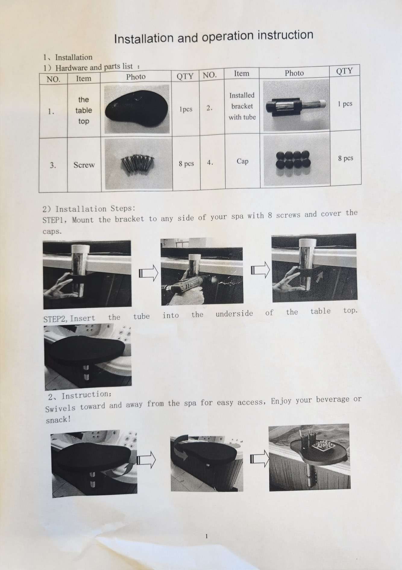 Spa Tray Table at Spa Store New Zealand