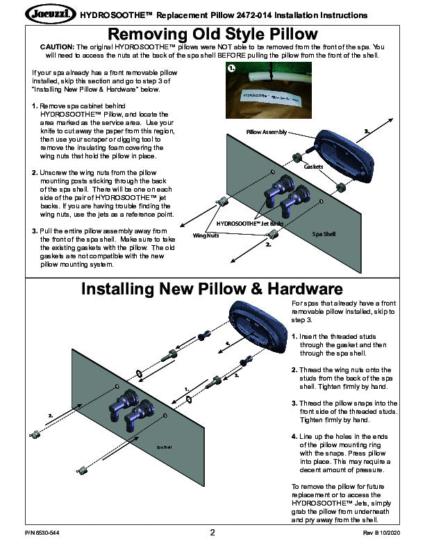 Jacuzzi® Hydrosoothe™ Pillow for J-300™ Series 2020+