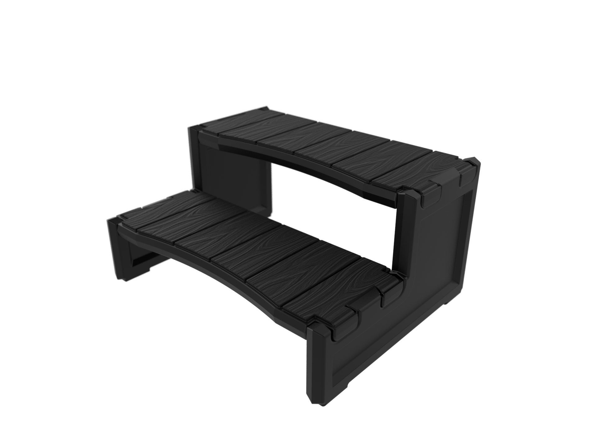 2 Tier Spa Steps - Black moulded at Spa Store New Zealand
