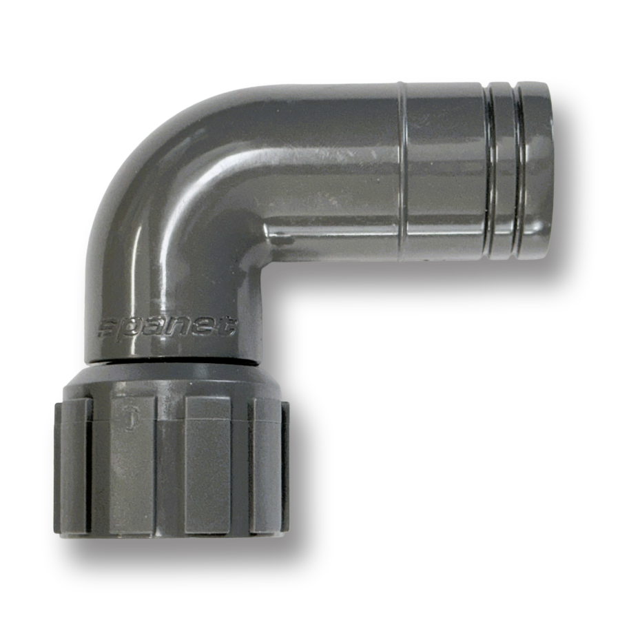 EcoCube HP 90′ Elbow 32mm Union