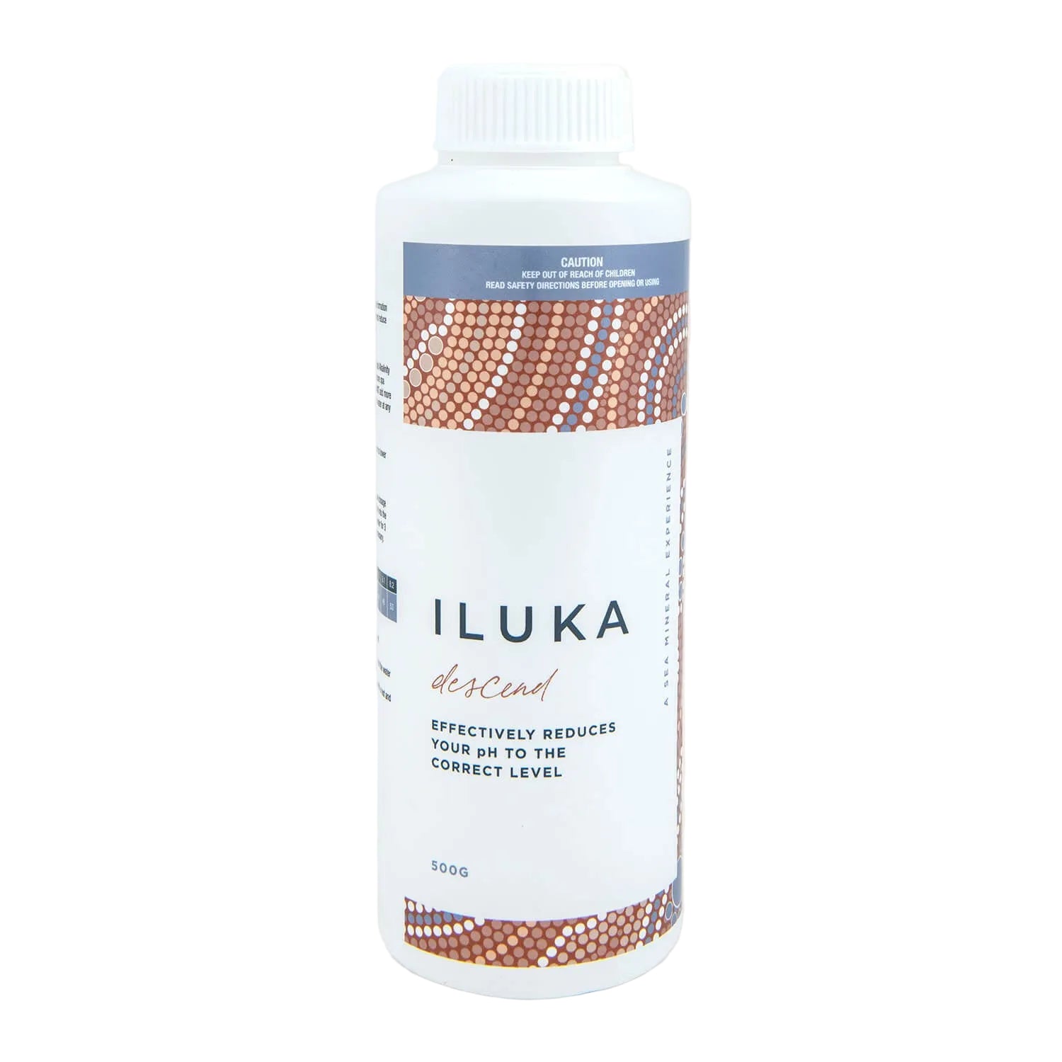 Iluka descend product bottle on a beige background
