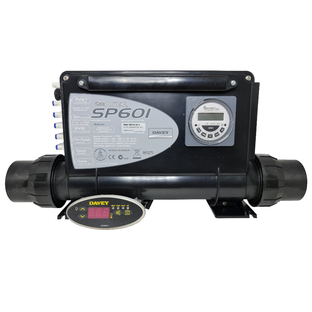 Davey Spa Quip® SP601 3.0kw Controller W/ Time Clock / Oval Touchpad