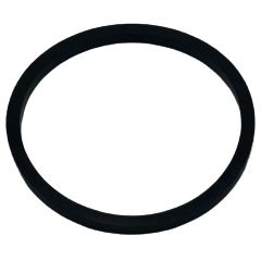 Black o-ring on a white background