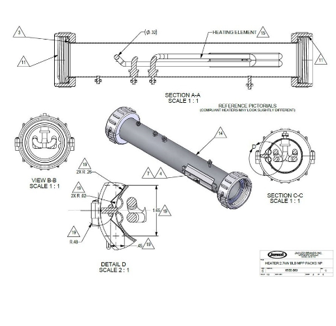 Jacuzzi® Heater to Replace J-300™ 2016+ Heater 2.7Kw
