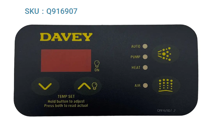Davey Spa Quip® SP400/SP500/SP600/SP601 Rectangular Overlay (STICKER ONLY)