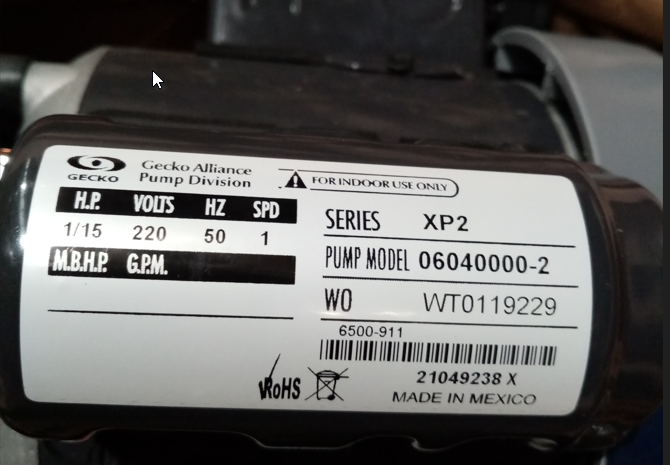 Jacuzzi® XP2 Flow Master 50Hz Circ Pump 3:00
