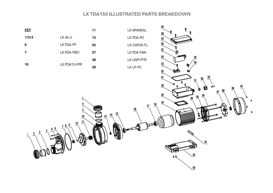 LX Pro Series TDA150 1.5hp Single speed Pump