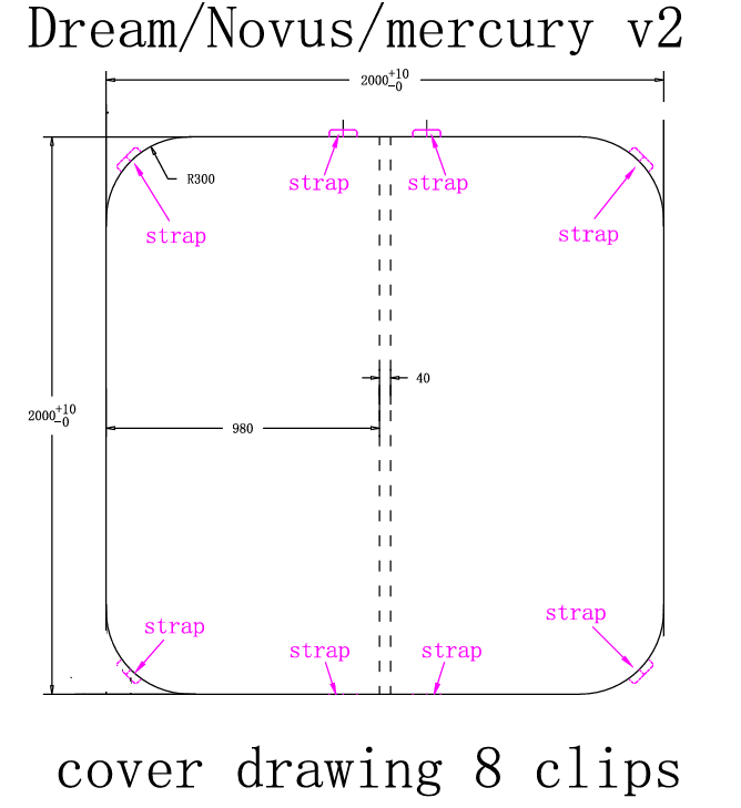 2010 x 2010mm Dream/Novus/Mercury V2 Spa Cover (Slate) R300